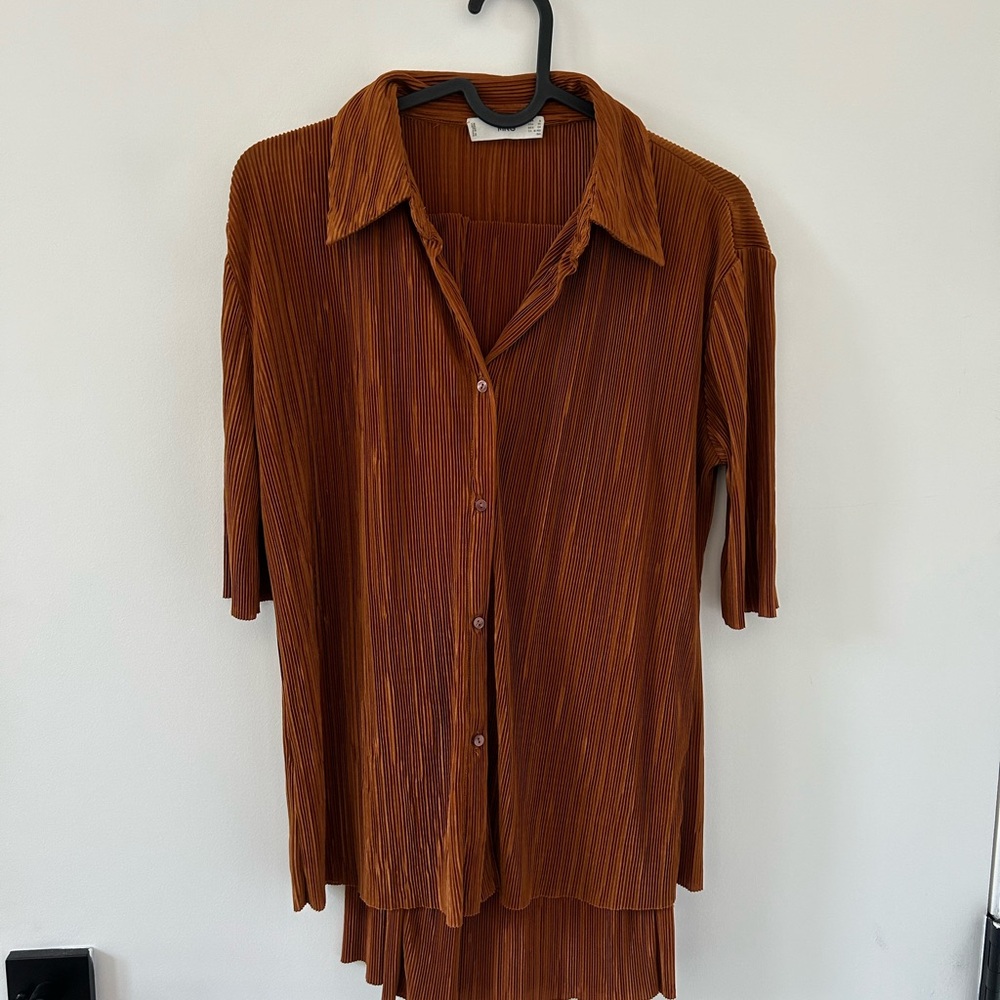 Mango Terracotta Pleated Matching Set
